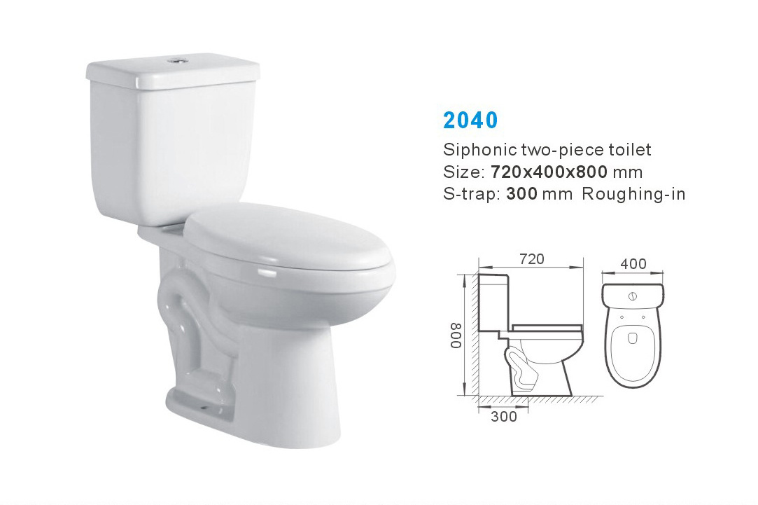 Modern High Quality Middle East Two Piece Wc Porcelain Toilet