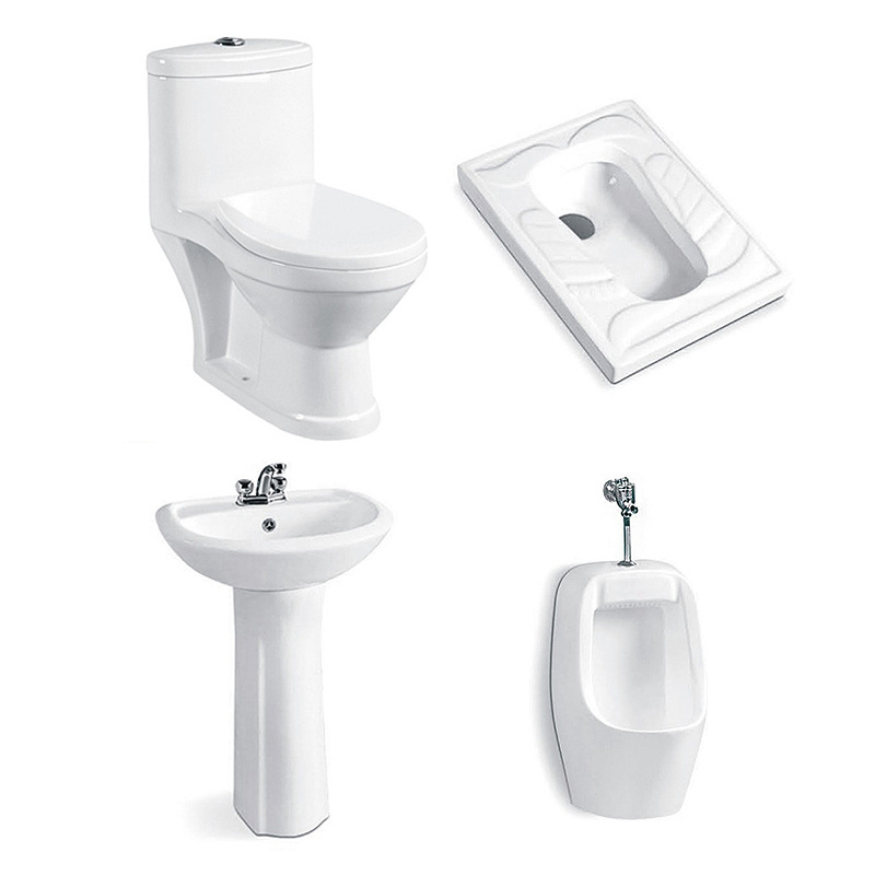 Ceramic Toilet and pedestal basin Set One Piece Ceramic Toilet and Wall Hung Toilet combination Squatting pan Wall Hung Urinal