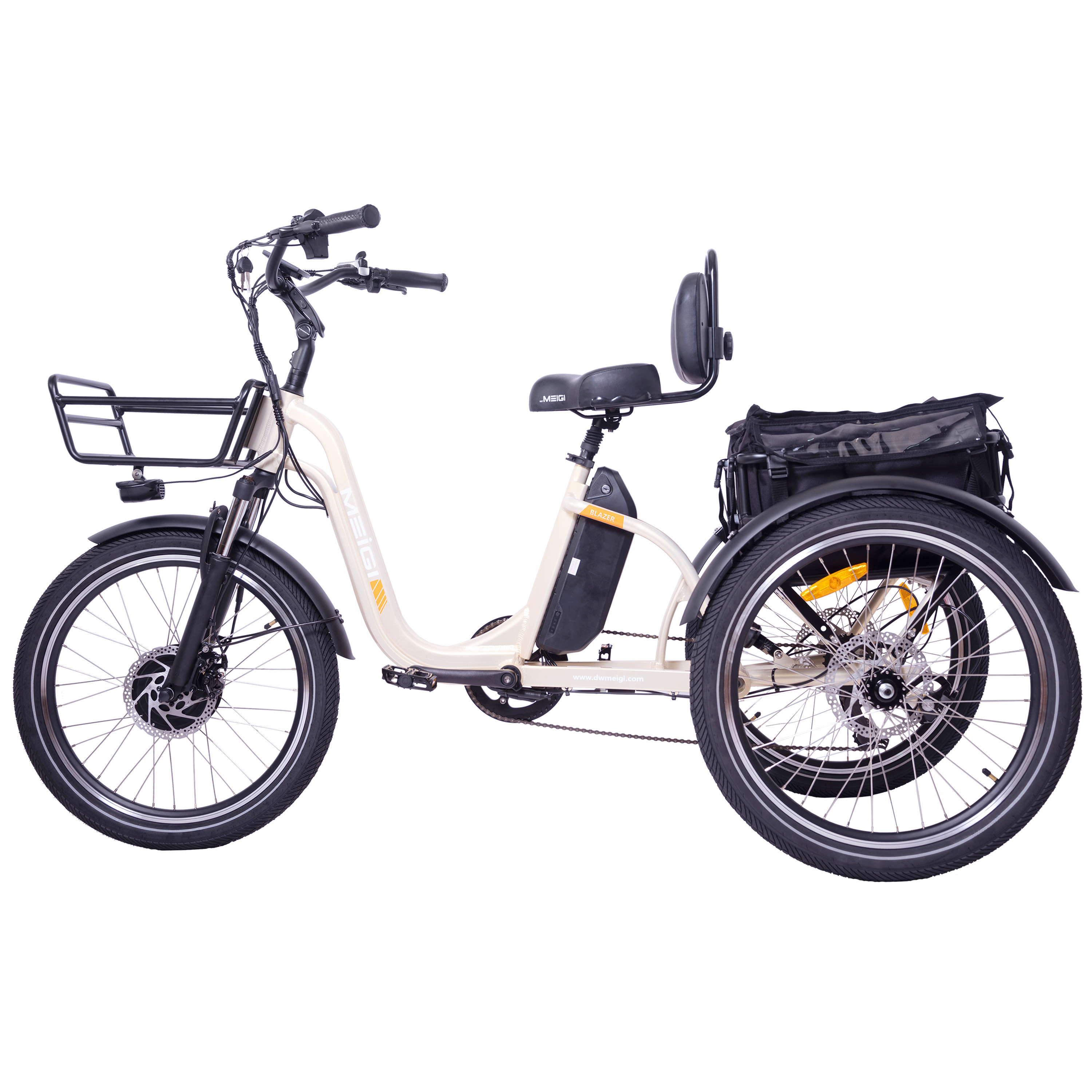 USA Dropshipping 25mph electric tricycle with comfortable back seat Full suspension electric trike with differential