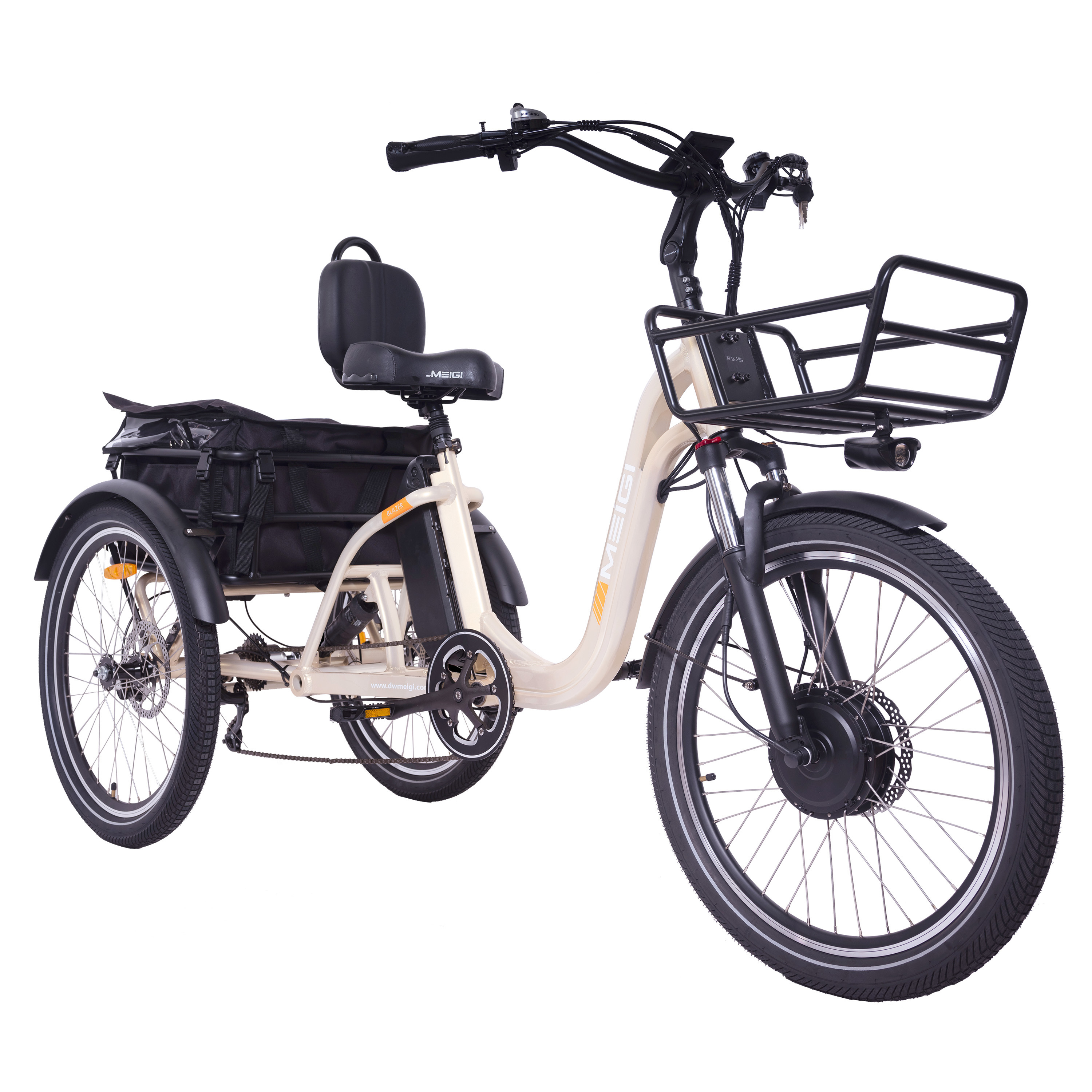 USA Dropshipping 25mph electric tricycle with comfortable back seat Full suspension electric trike with differential