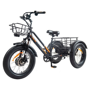 Wholesale high quality 3 wheel adults battery powered electric tricycles adultos 20 inch triciclo electrico trike