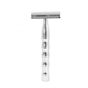 RTS Popular Eco-Friendly Chrome Metal Double Edge Safety Razor Zinc Alloy Razor Head Plastic Free Zero Waste Reusable Shaving