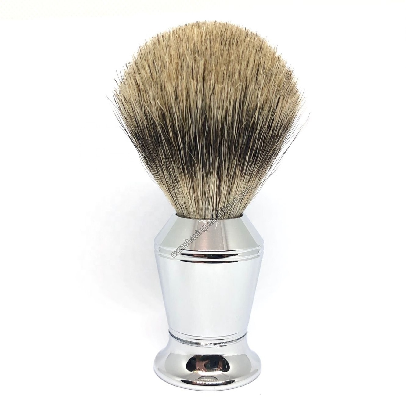 Popular Pure Badger Hair Knots Shaving Brush Chrome Metal Handle Shaving Beard Brush Barber Shop Hair Salon Neck Brush