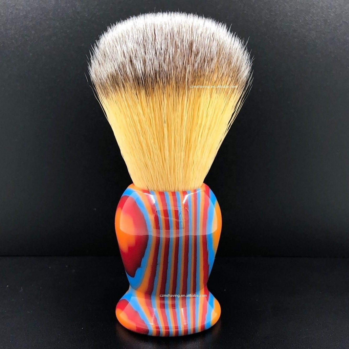 Bulk Order Hot Sales Popular Shaving Brush Synthetic Hair Knots Resin Handle Beard Brush Barber Shop Hair Salon Neck Brush