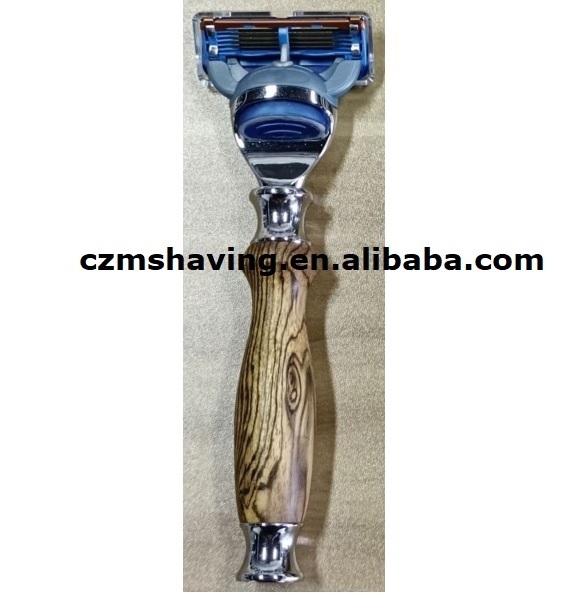 Custom Gift Boxes Badger Hair Knots Shaving Brush Safety Razor Set Wooden Handle Metal Zinc Alloy Razor Head