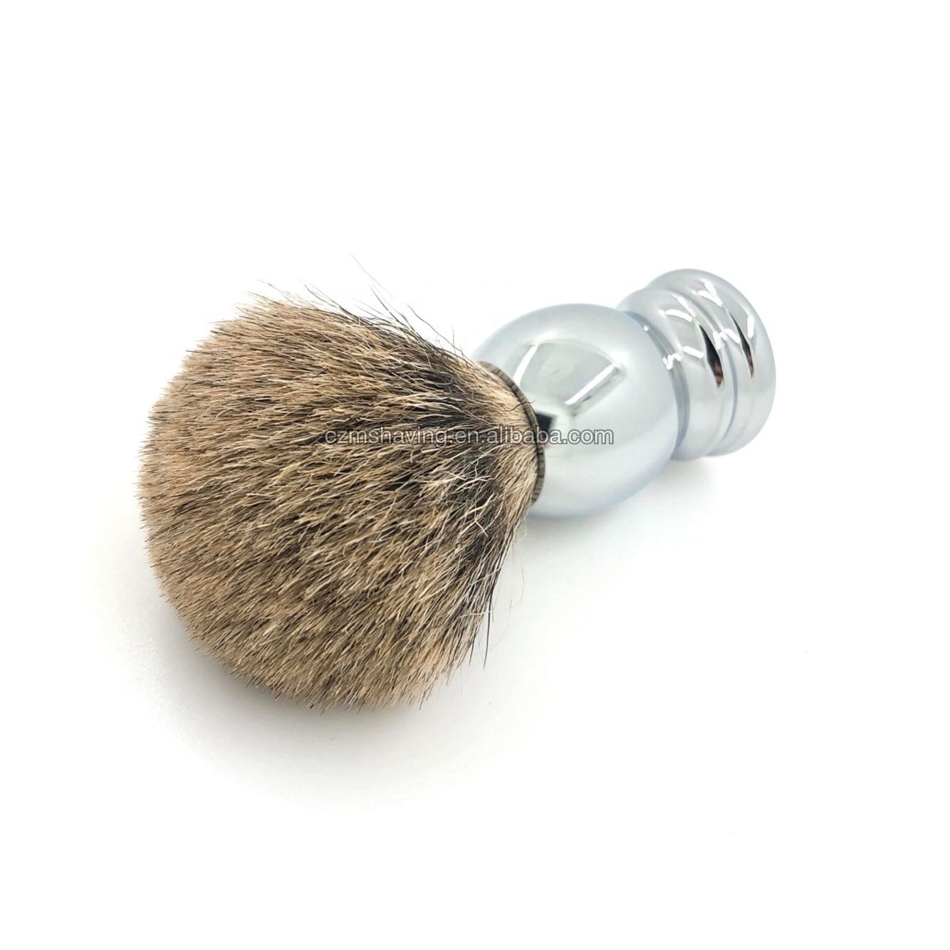 Popular Pure Badger Hair Knots Shaving Brush Chrome Metal Handle Shaving Beard Brush Barber Shop Hair Salon Neck Brush