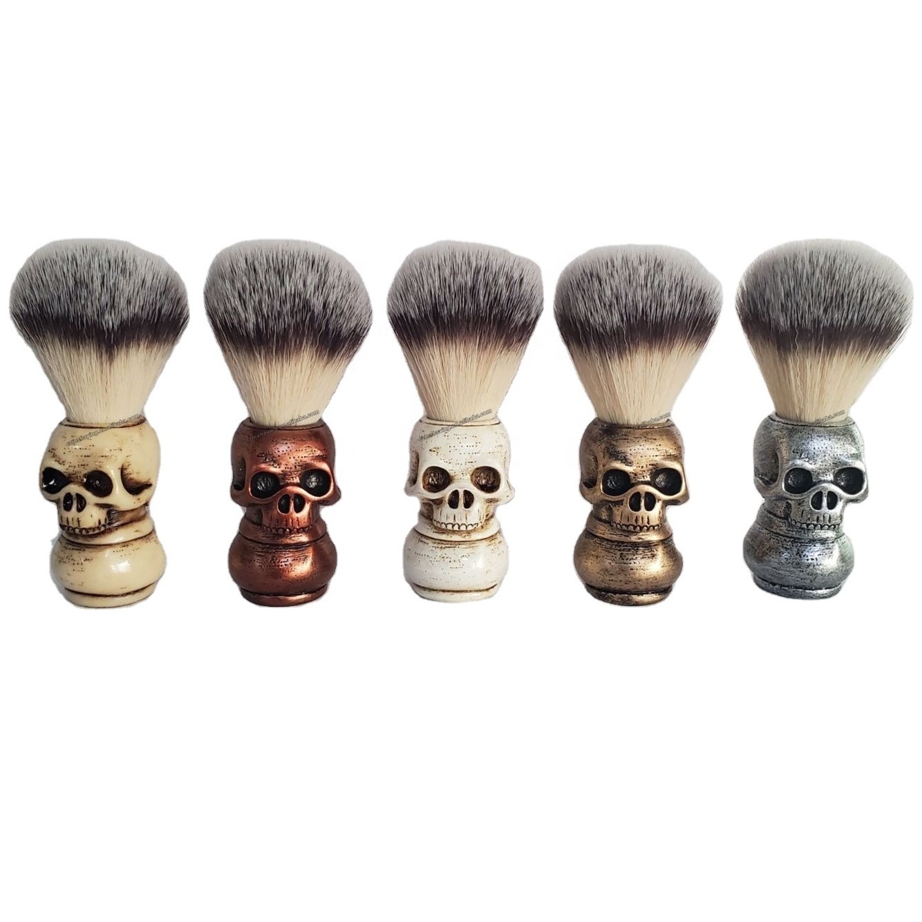 Skull Beard Brush China Factory Manufacturer Synthetic Hair Nylon Hair Resin Handle Wet Shaving Brush Barber Salon Shop Beauty