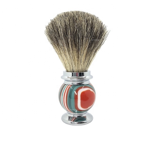 Popular Products 5 Blade Razor Badger Hair Knots Beard Brush Matel Resin Handle Shaving Brush Set Shaving Barber Neck Brush