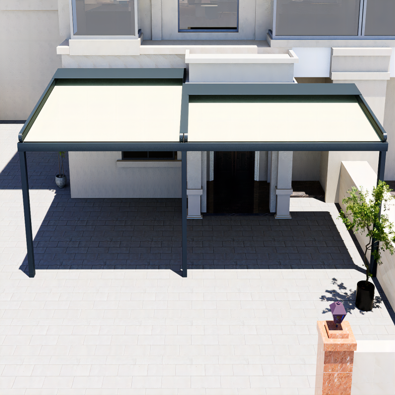 4m x 5m Clearview Outdoor Customized Waterproof Pvc Fabric Folding Patio Pergola With Retractable Awning Roof