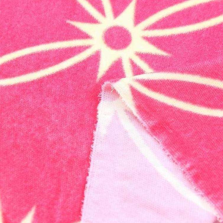 Custom home deco 100% polyester woven printed pattern soft pink velvet fabric