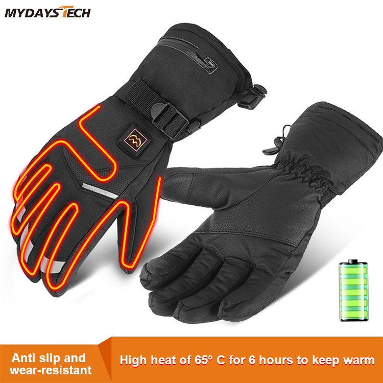 Mydays Tech Winter Essentials Washable Design Unisex Full Finger Thermal Heated Gloves for Snowboarding Hunting Hiking Camping