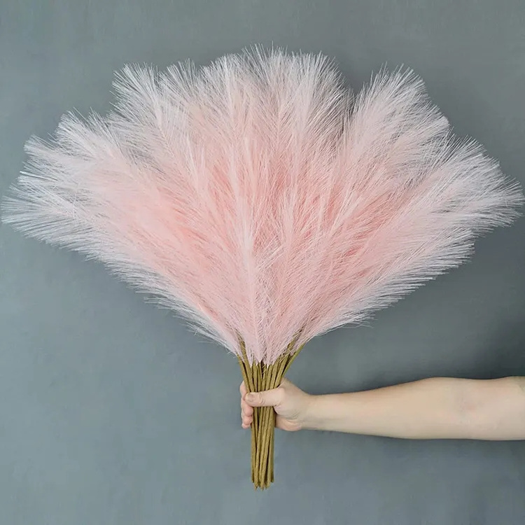 High Quality Shop Art Gallery Decoration Pink White Beige Artificial Faux Pampas Grass