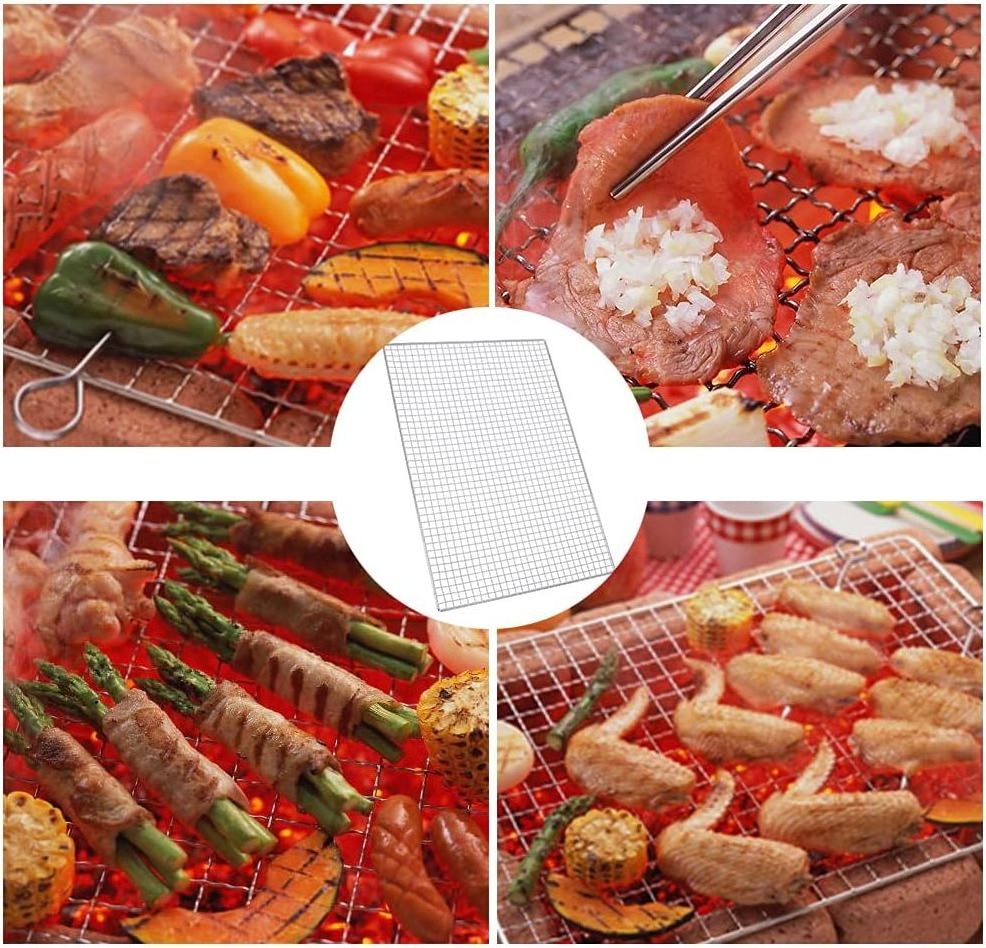 Mydays Outdoor Multiple Sizes Food Grade 304 Stainless Steel Square BBQ Grill Mesh Grate Grid