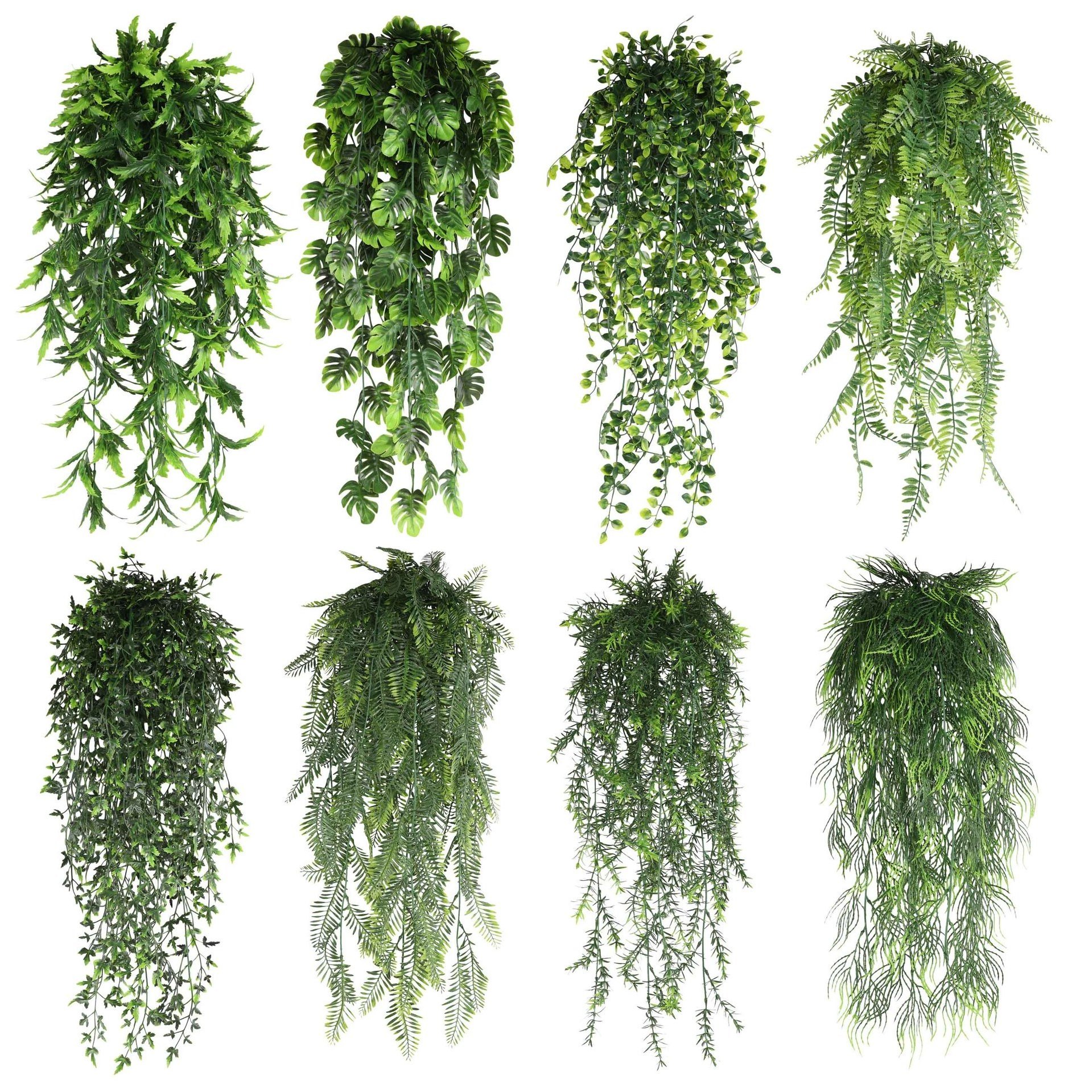 5 Stems Multi Models Lush Natural Lifelike Hanging Artificial Plants for Wall Wedding Party Decor