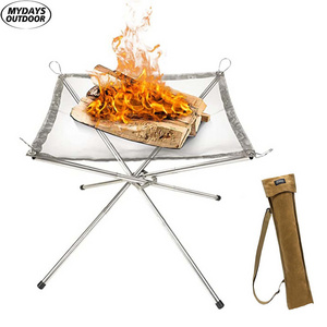 Mydays Outdoor Portable High Load Bearing Garden Camping Folding Fire Pit with Waterproof Storage Bag