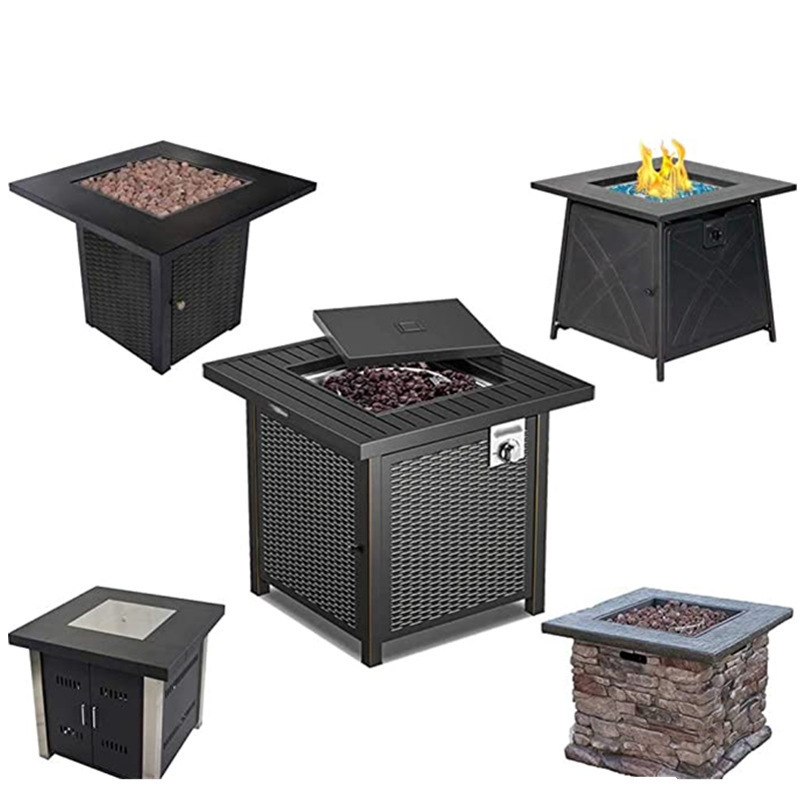 Outdoor Patio Multiple Sizes Waterproof Windproof Heavy Duty Oxford Square Gas Fire Pit Table Cover