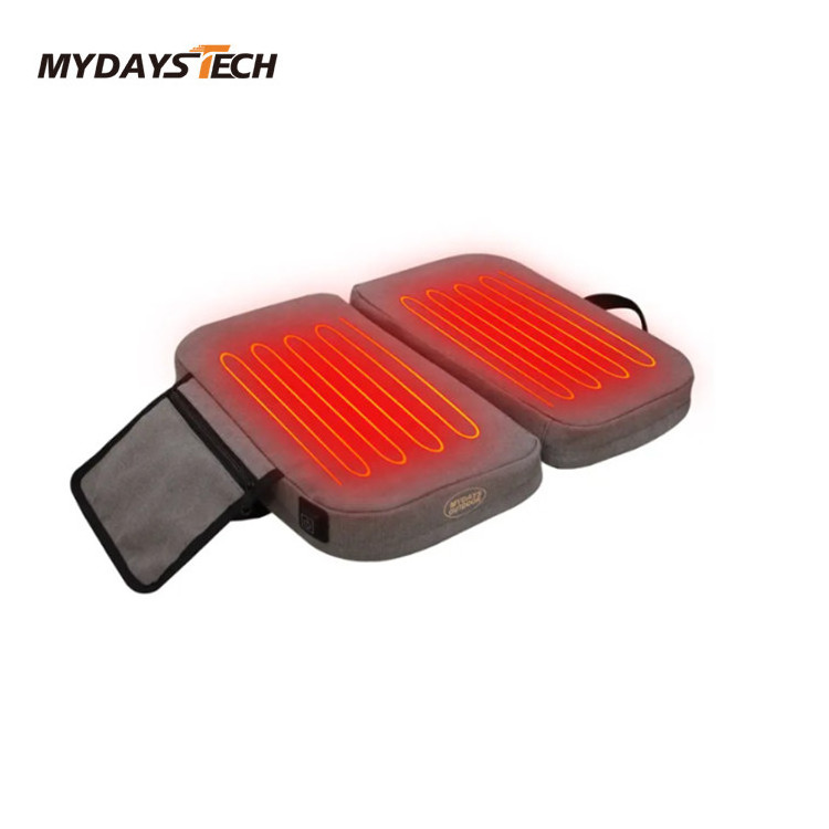 Mydays Tech Extra Wide Foldable Thickened 3 Mode Adjustable USB Power Heated Seat Cushion for Bleacher Stadium Office Park Boat