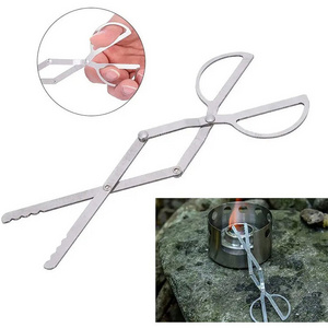 Mydays Outdoor Fireplace Tools Campfire Accessories Fireplace Tongs Folding Firewood Tongs