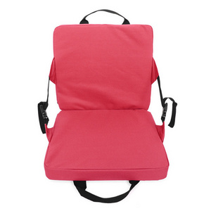 Hot Sales Wholesale Custom Foldable Easy Carry Padded Sports Stadium Seat Cushion with Adjustable Straps