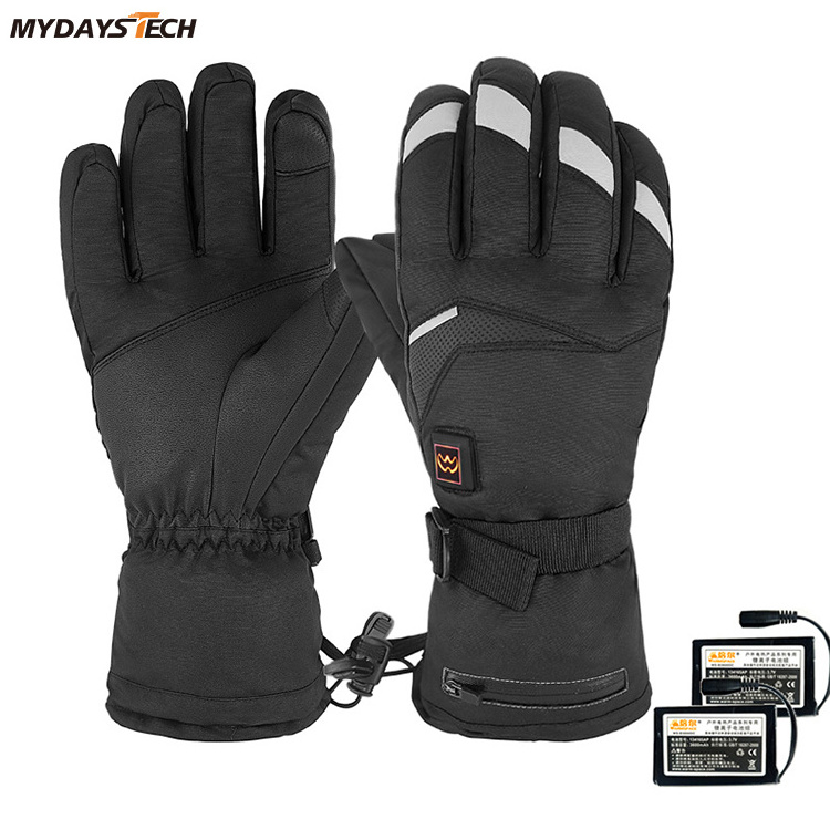 Mydays Tech Winter Essentials Washable Design Unisex Full Finger Thermal Heated Gloves for Snowboarding Hunting Hiking Camping