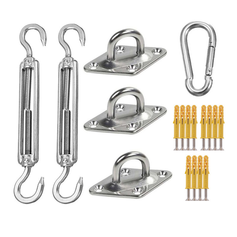 Durable Dependable Heavy Duty 304 Stainless Steel Anti Rust Rectangle and Square Shade Sail Hardware Kit