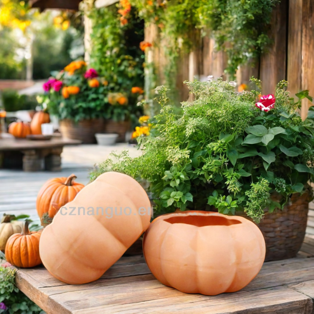 Factory-Sold Ceramic Pumpkin Flower Pot Terracotta Clay Vase and Planter for Garden Home or Nursery