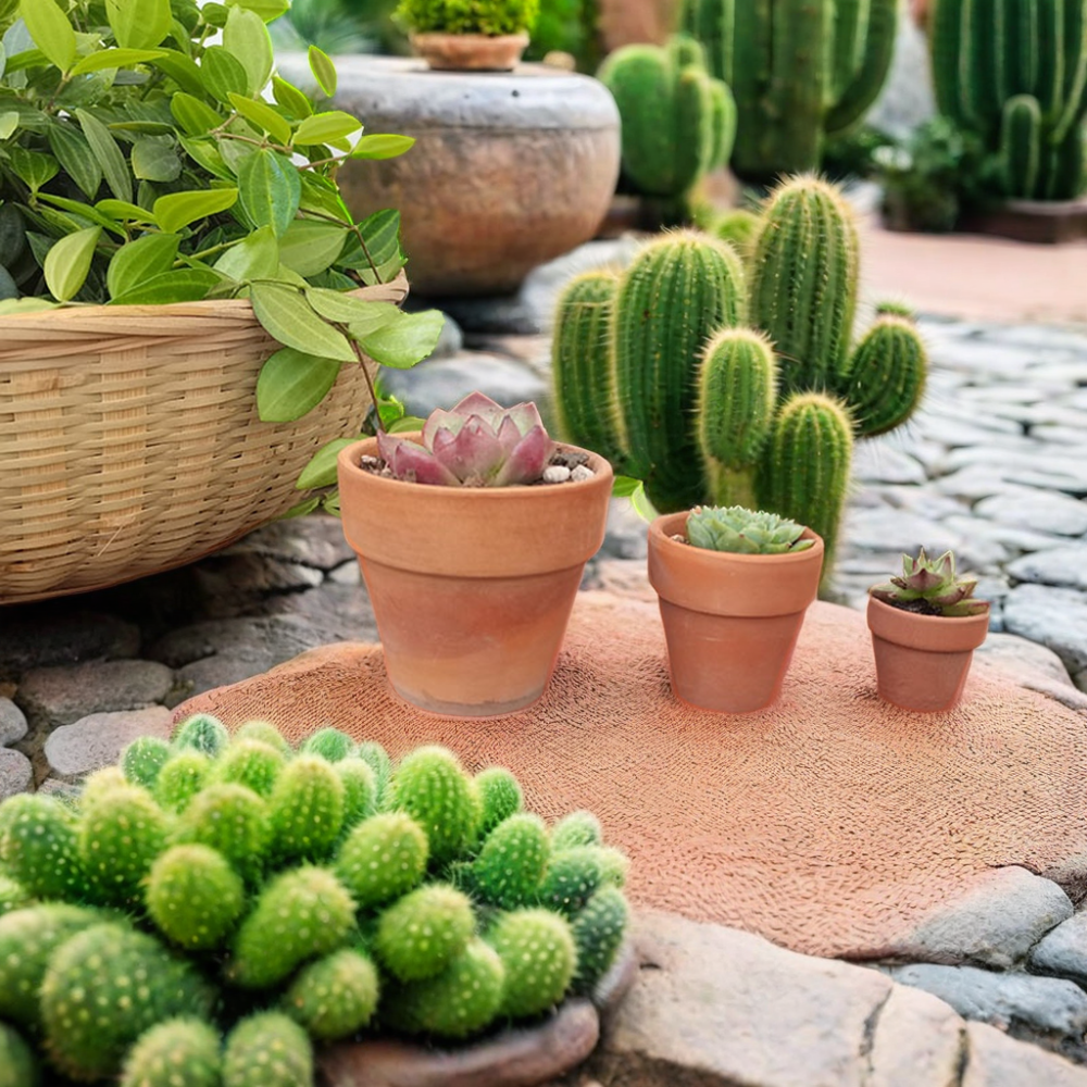 Wholesale Mini Clay Pots Terracotta and Ceramic Cactus Pots for Indoor Plants Designed for Home and Nursery Use Floor Racks