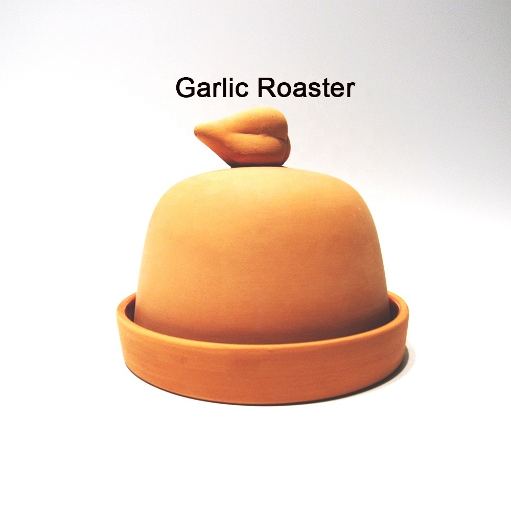 Terracotta Garlic Roaster Clay Garlic Keeper Ceramic Garlic Keeper Storage Jars With Lid for Kitchen Tableware Factory Wholesale