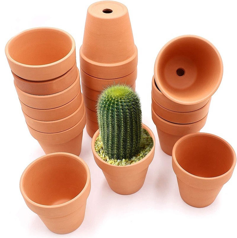 Wholesale Low Moq 2 3 4 5 6 7 8 Inch Indoor Outdoor Mini Clay  Terracotta Pot  Succulent Cactus Pot Desktop