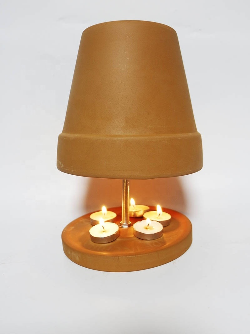 Alternative Self-sufficient Heating Tealight Stove Terracotta Room Candle Heating Pot Clay Flower Pot Heater