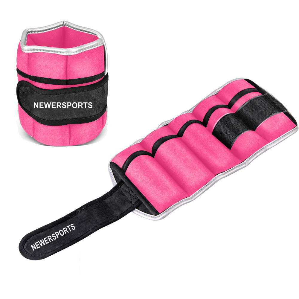 Wholesale High Quality 1kg 2kg 3kg Waterproof Iron Sand Removable Adjustable Pink Neoprene Arm Leg Wrist Ankle Weights