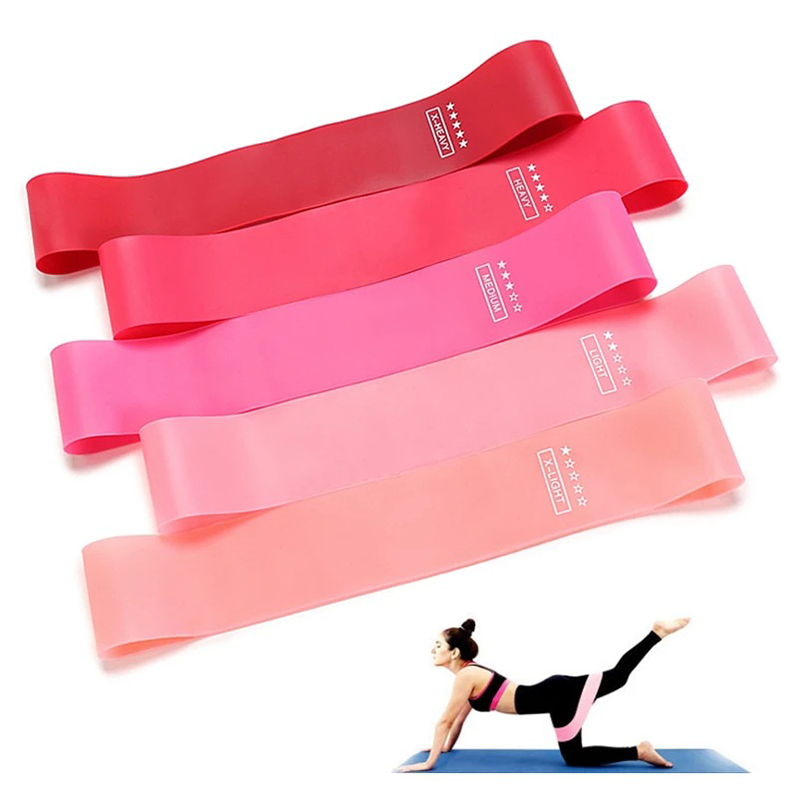 Wholesale Sports Pilates Expand Custom logo Gym Workout Equipment high quality 5 level Latex Mini Loop Resistance Bands