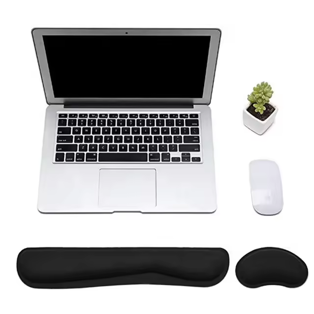 Custom Wholesale Cheap Upgrade Office Hand Mouse Cushion Wrist Support Enlarge Gel Memory Foam Set Keyboard Mouse Wrist Rest Pad