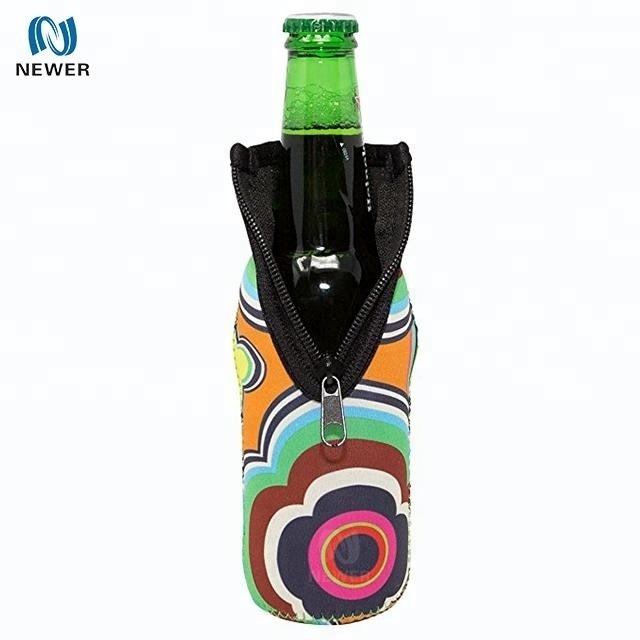 Custom low price free design single neoprene wine beer bottle cooler