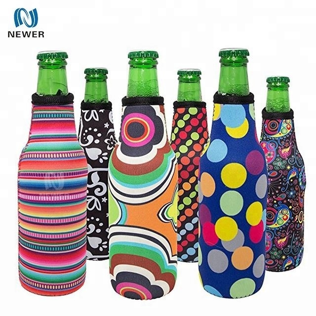 Custom low price free design single neoprene wine beer bottle cooler