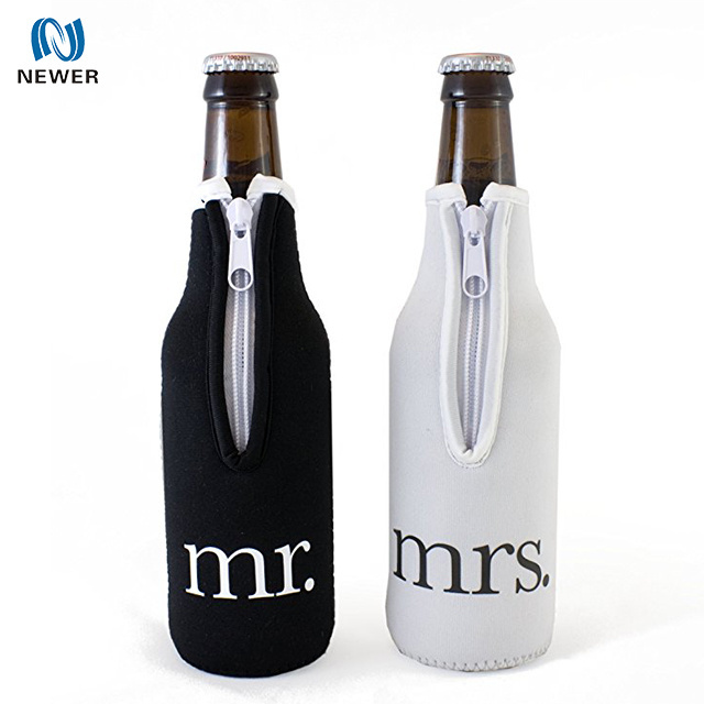 Custom low price free design single neoprene wine beer bottle cooler