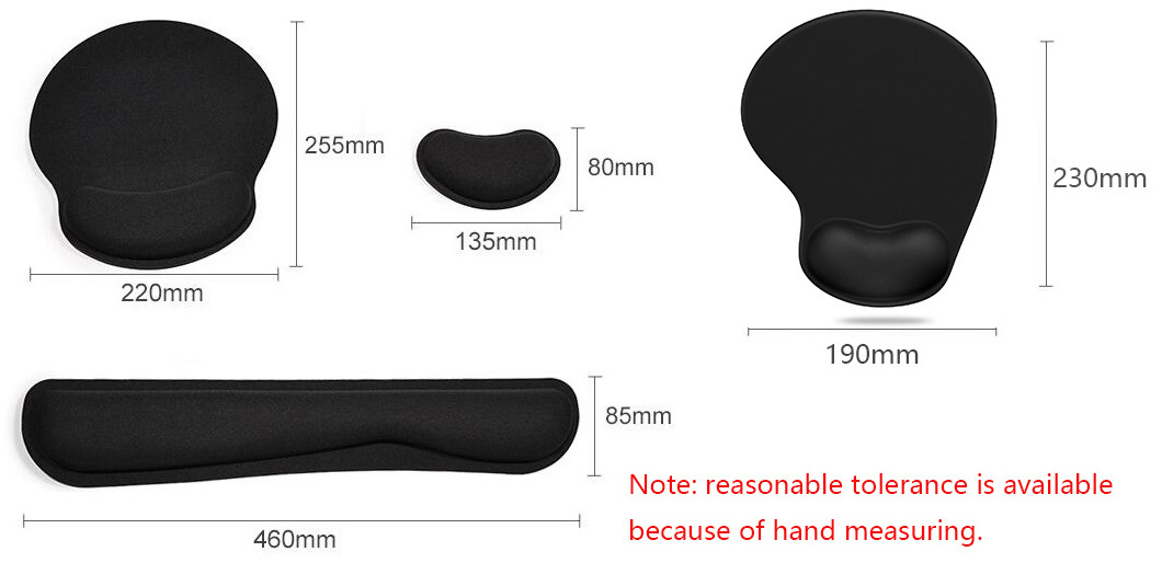 Custom Comfortable Computer Laptop Pain Relief Non-slip PU Rubber Base Keyboard silicone Mouse Pads With Wrist Rest