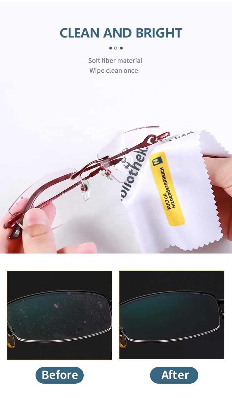 High quality Custom Microfiber Printed Logo Pouch Microfiber Eyeglasses Cleaning Cloth