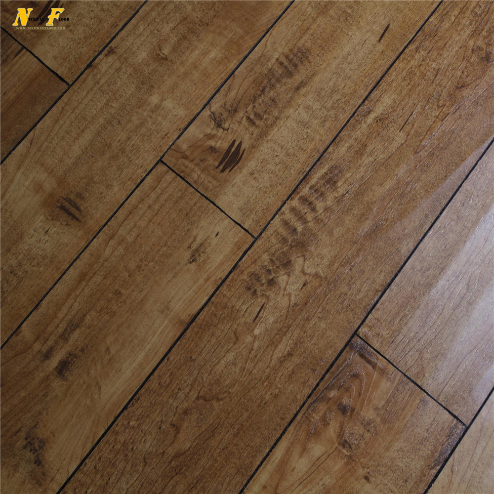 Competitive price handscraped HDF wooden 12mm laminate flooring