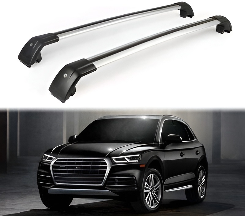 2Pc Lockable Roof Rail Rack Carrier Cross Bar Crossbar Fit for Audi Q5 2018-2020