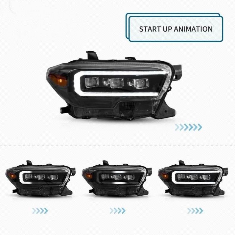 Auto Lamp LED Headlight With Full LED Lens and Sequential Signal For Tacoma 2015 2016 2017 2018 2019 2020