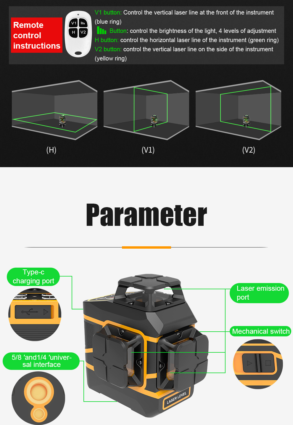 12 Lines 3d Laser Levels Green Laser Self Levelling Horizontal And Vertical Nivel Laser 360