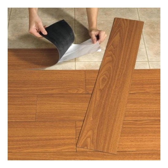 Deep Embossed Plastic Flooring Peel and Stick Waterproof PVC Vinyl Self Adhesive Floor Tiles Sticker Gray Wood Grain Texture