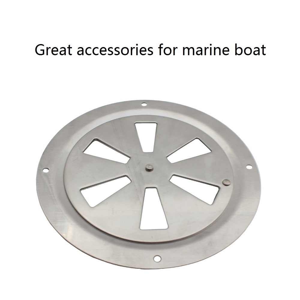 Stainless Steel 316 Marine Round Blower Louver Vent Cover Side Knob Opening 5 inch Mirror Polish Air Louver Vent