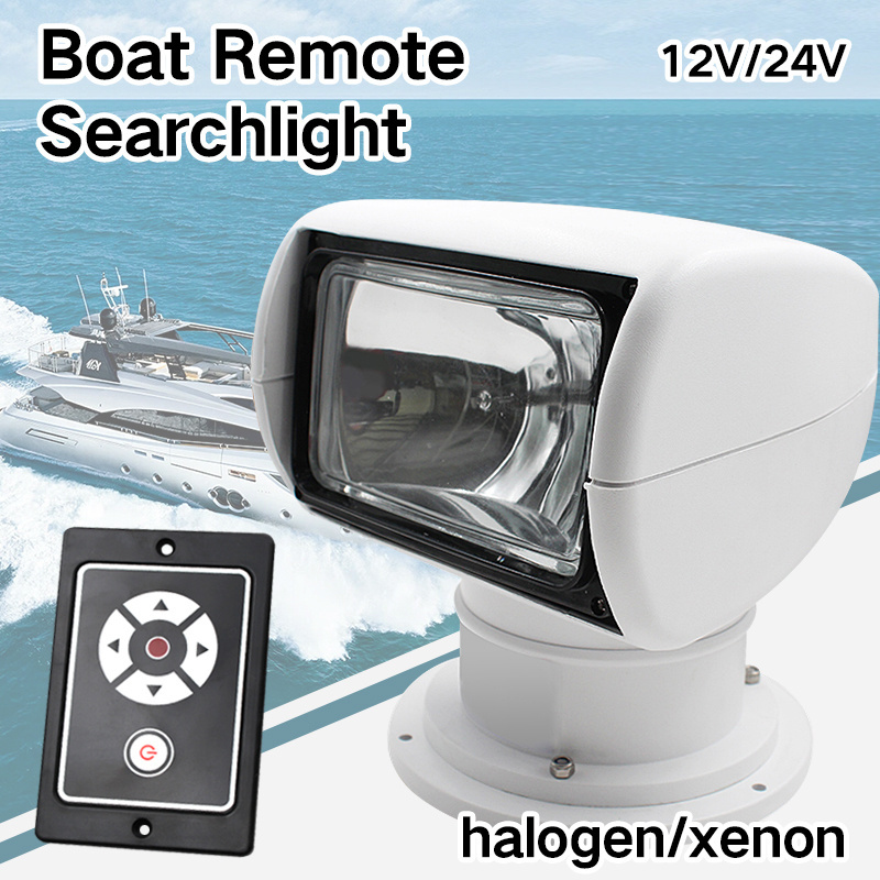 Boat Remote Spotlight Searchlight 12V 24V 100W Bulb For Marine Yacht Speedboat 360 Degree Xenon Lighting Boat Accessories Marine