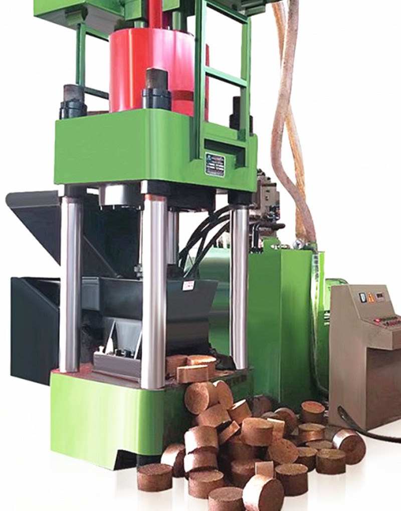 Automatic Aluminum Iron steel copper brass Chip Briquetting Press Compactor Briquette Machine