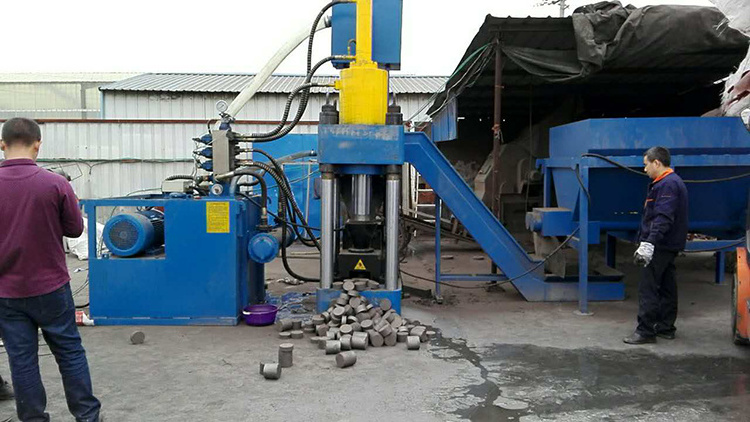 Automatic Aluminum Iron steel copper brass Chip Briquetting Press Compactor Briquette Machine