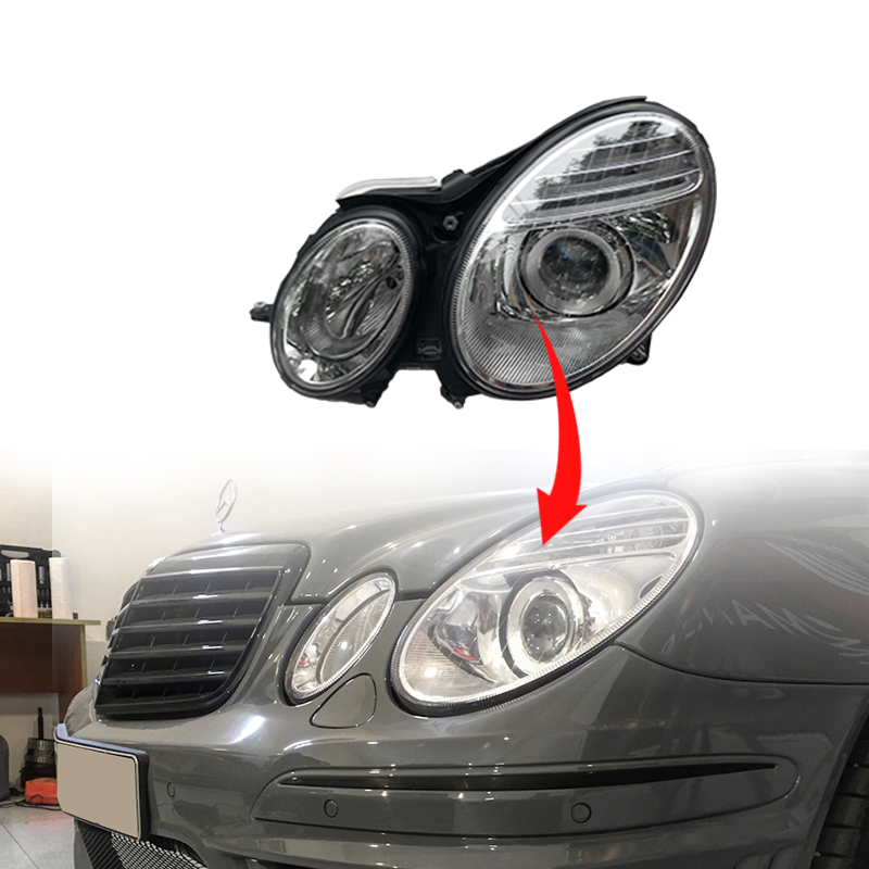 oem 2118202961 car auto parts headlight black for mercedes benz e class w211 headlamp headers