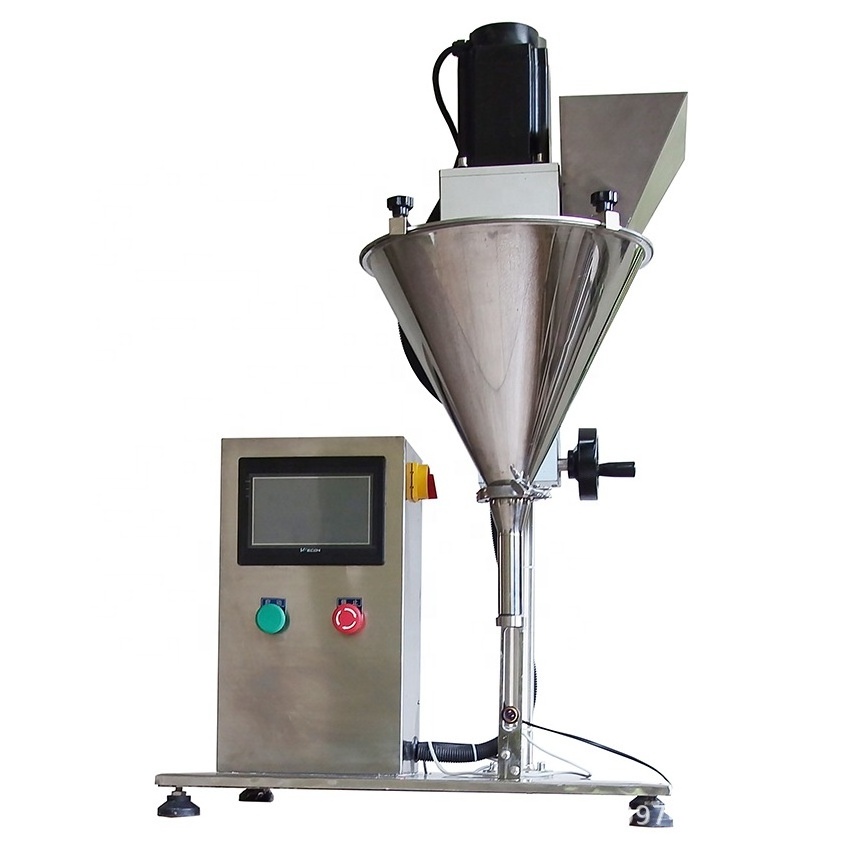 semi automatic dry powder filling machine bottle bag milk cosmetic chemical powder weighing dosing auger powder filling machine