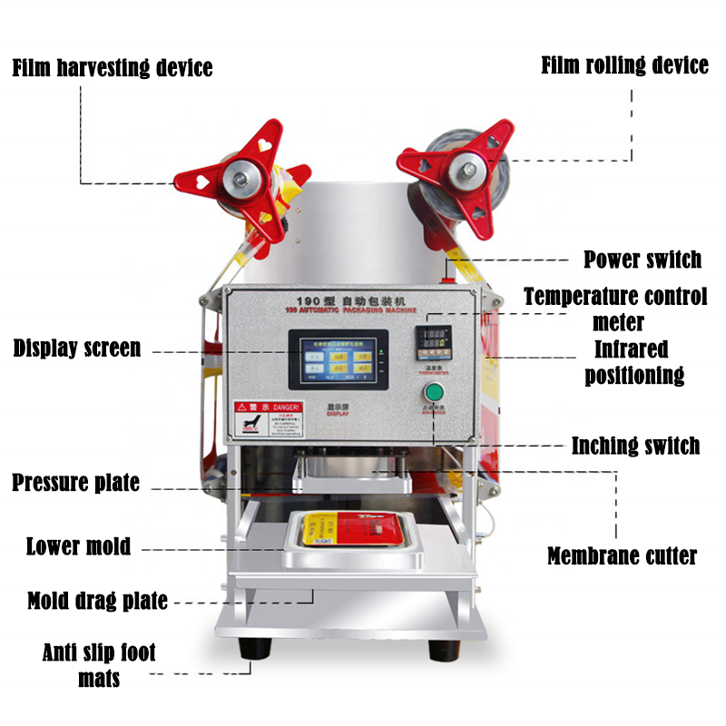 Plastics Box Food Container Sealer Automatic Vacuum Fully Automatic Tray Sealing Machine Small Sealing Machine